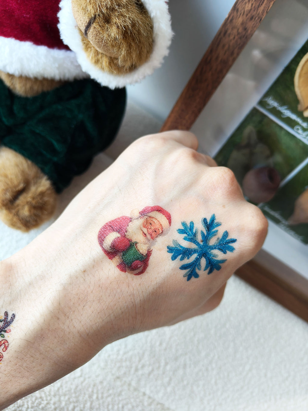 Christmas Holiday Cheer Temporary Tattoo Collection - 8 Sheets, 96 Designs