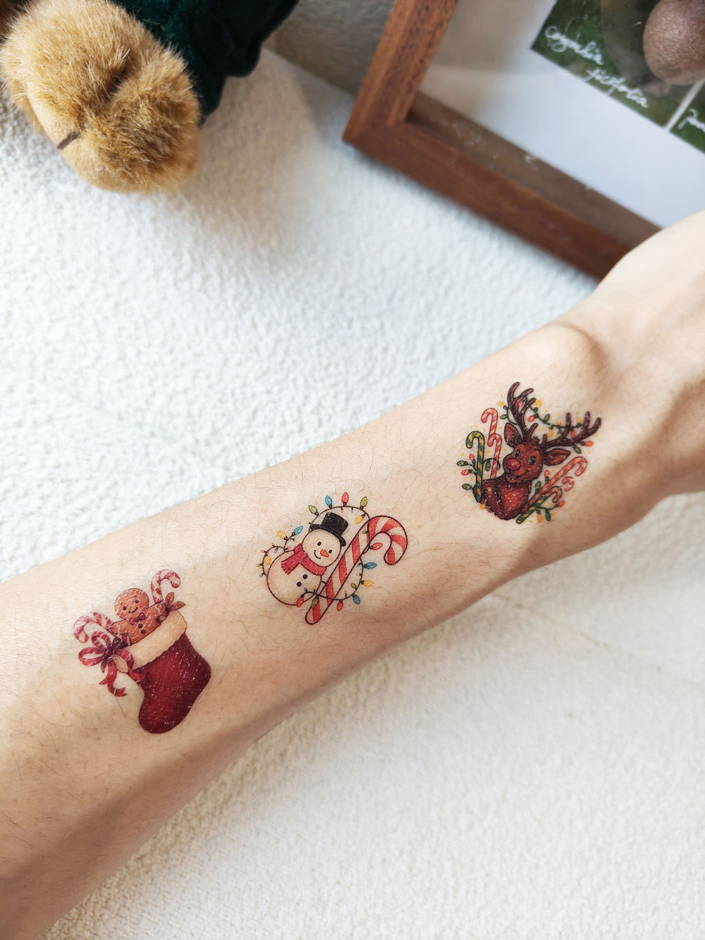 Christmas Holiday Cheer Temporary Tattoo Collection - 8 Sheets, 96 Designs