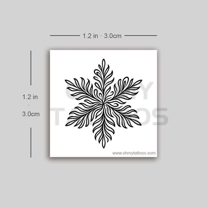 OHMYTATTOOS Abstract Snowflake Temporary Tattoo (Set of 3)