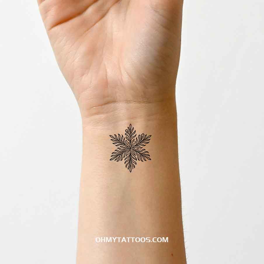 OHMYTATTOOS Abstract Snowflake Temporary Tattoo (Set of 3)