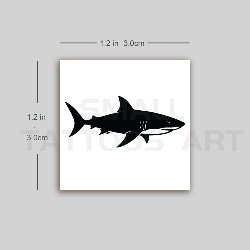 OHMYTATTOOS Black Fierce Shark Silhouette Temporary Tattoo (Set of 3)