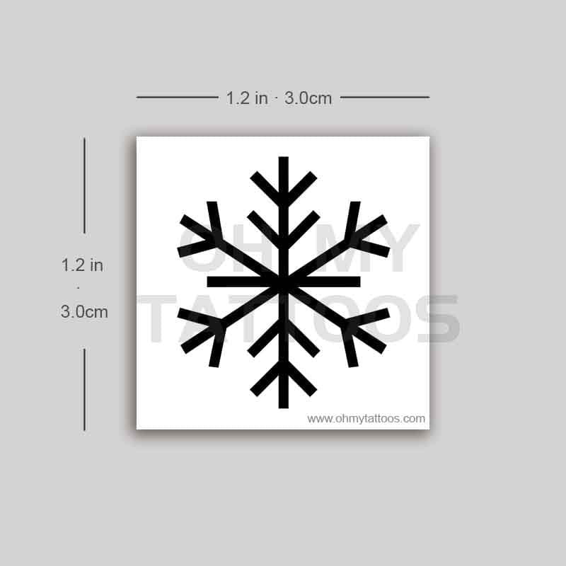 OHMYTATTOOS Bold Minimalist Snowflake Temporary Tattoo(Set of 3)