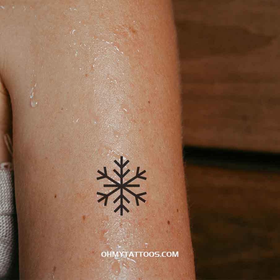 OHMYTATTOOS Bold Minimalist Snowflake Temporary Tattoo(Set of 3)