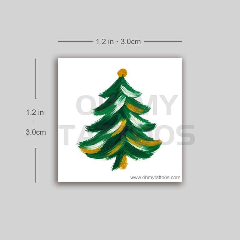 OHMYTATTOOS Brushstroke Christmas Tree Temporary Tattoo (Set of 3)
