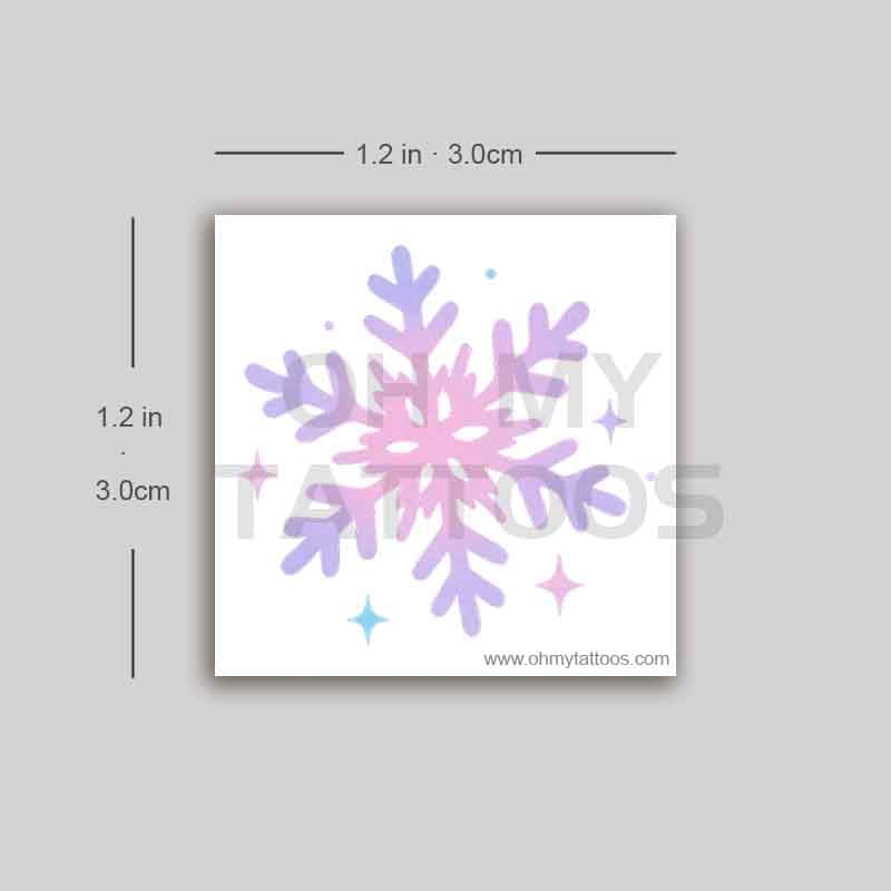 OHMYTATTOOS Enchanting Snowflake Sparkle Temporary Tattoo(Set of 3)