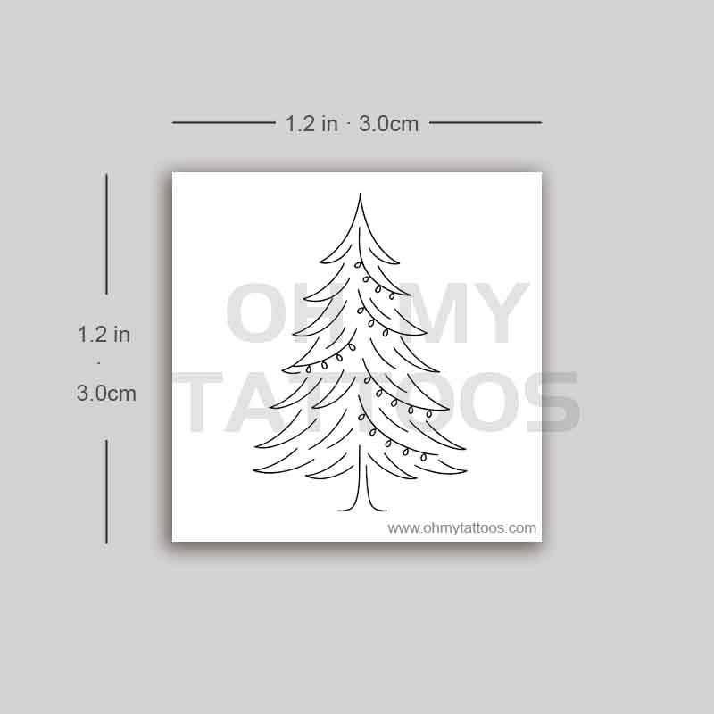 OHMYTATTOOS Fine-Line Christmas Tree Temporary Tattoo (Set of 3)