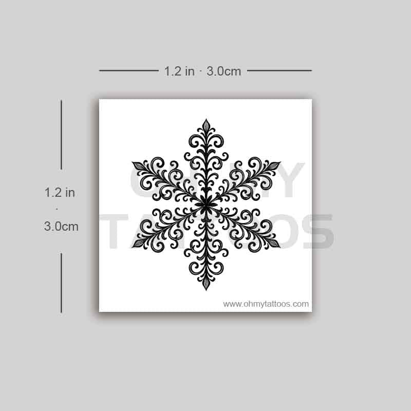 OHMYTATTOOS Frosted Snowflake Temporary Tattoo(Set of 3)