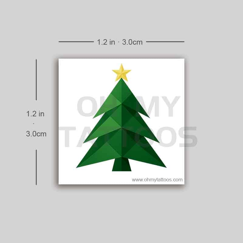OHMYTATTOOS Geometric Christmas Tree Temporary Tattoo (Set of 3)