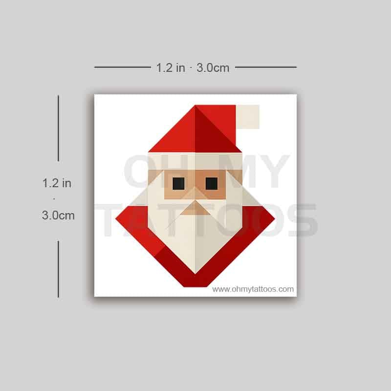 OHMYTATTOOS Geometric Santa Claus Temporary Tattoo (Set of 3)