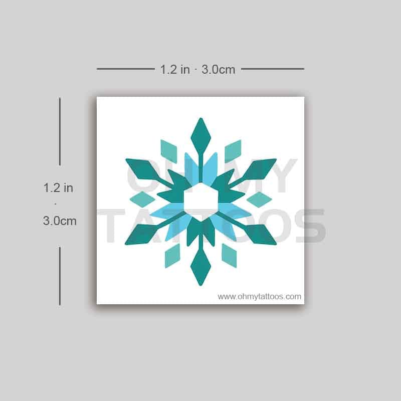 OHMYTATTOOS Geometric Snowflake Temporary Tattoo(Set of 3)