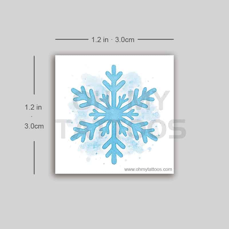 OHMYTATTOOS Gradient Watercolor Snowflake Temporary Tattoo(Set of 3)