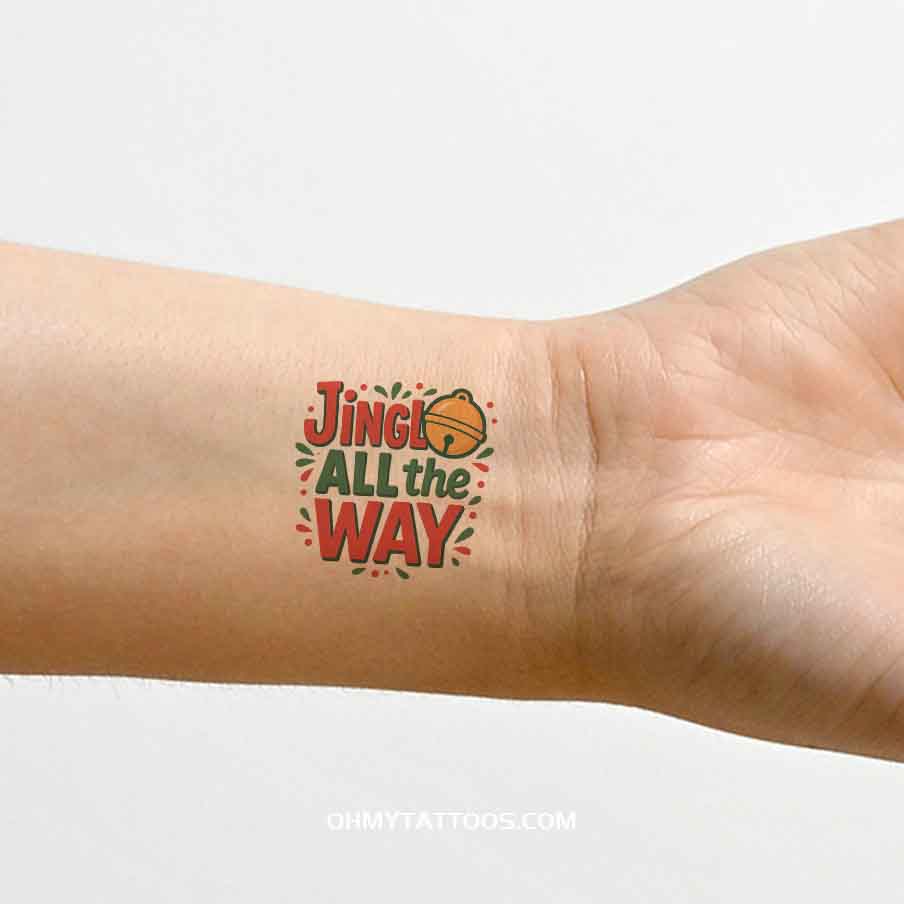 OHMYTATTOOS Jingle All the Way Christmas Temporary Tattoo(Set of 3)