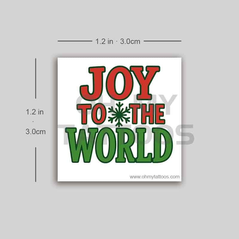OHMYTATTOOS Joy to the World Christmas Temporary Tattoo(Set of 3)