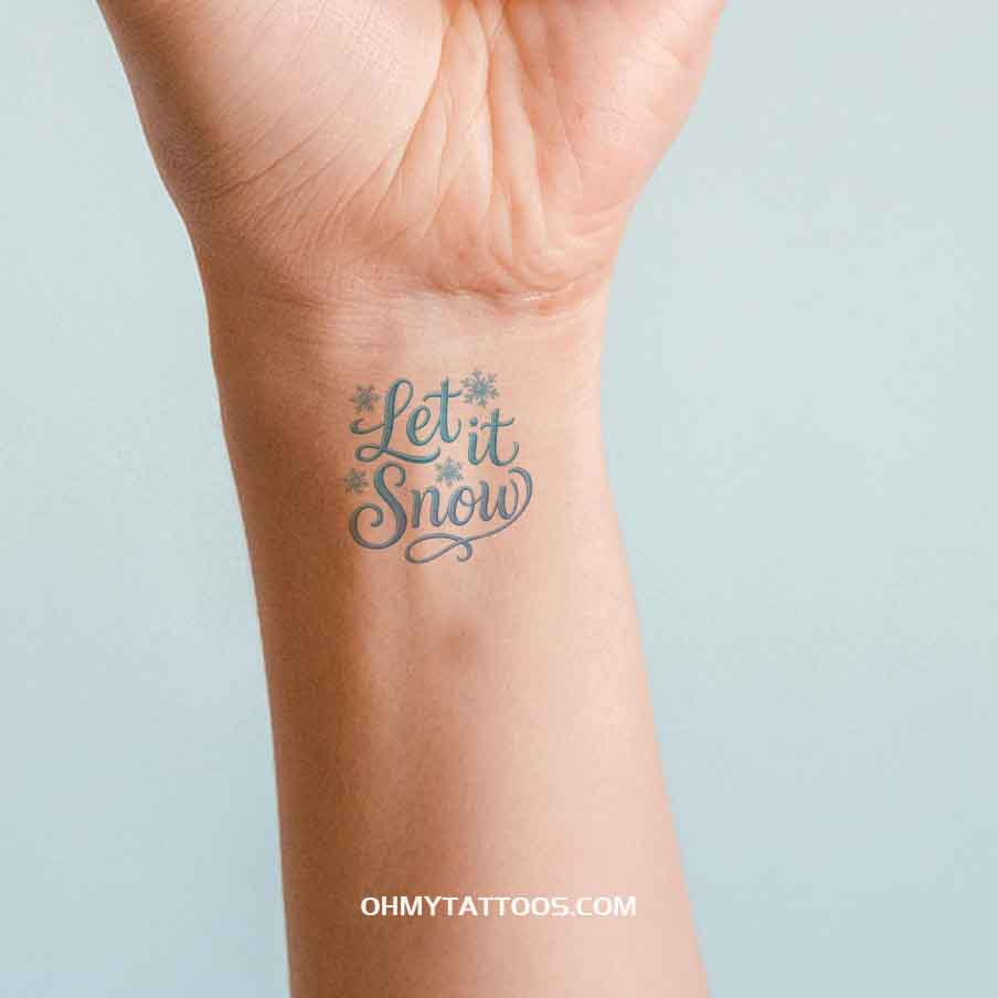 OHMYTATTOOS Let It Snow Christmas Temporary Tattoo(Set of 3)