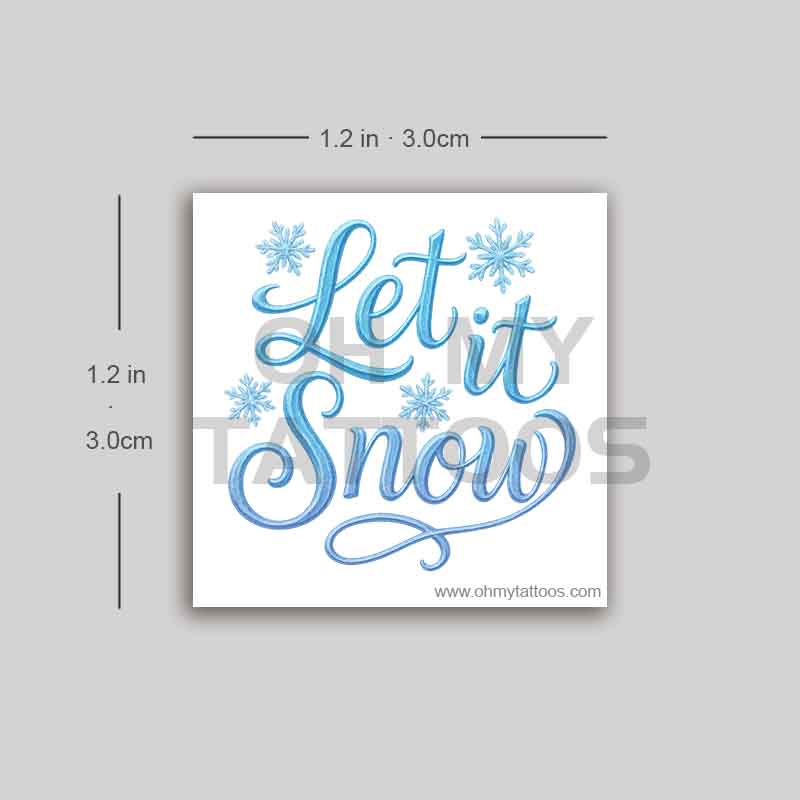 OHMYTATTOOS Let It Snow Christmas Temporary Tattoo(Set of 3)