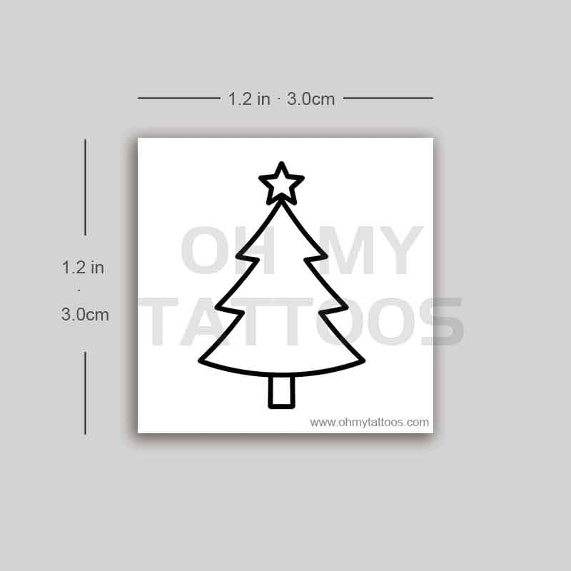 OHMYTATTOOS Minimal Black & White Tree Temporary Tattoo (Set of 3)