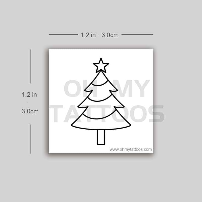 OHMYTATTOOS Minimalist Christmas Tree Temporary Tattoo (Set of 3)