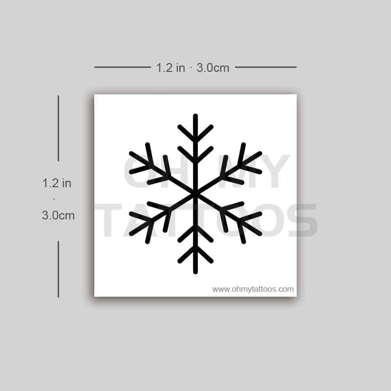 OHMYTATTOOS Minimalist Snowflake Temporary Tattoo (Set of 3)