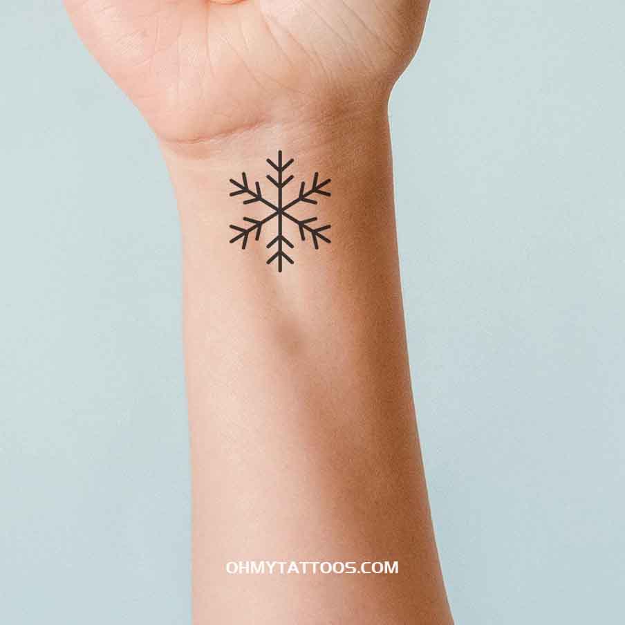 OHMYTATTOOS Minimalist Snowflake Temporary Tattoo (Set of 3)