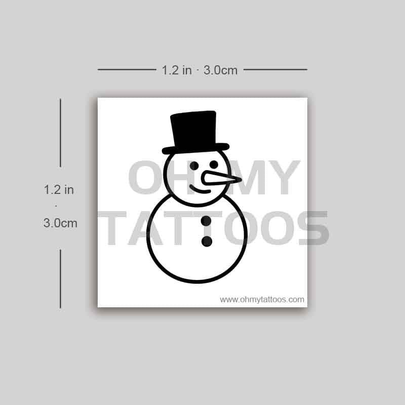 OHMYTATTOOS Minimalist Snowman Temporary Tattoo(Set of 3)