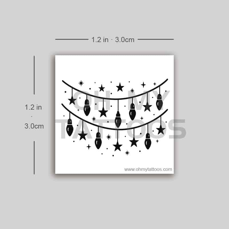 OHMYTATTOOS Monochrome Holiday Glow Temporary Tattoo(Set of 3)