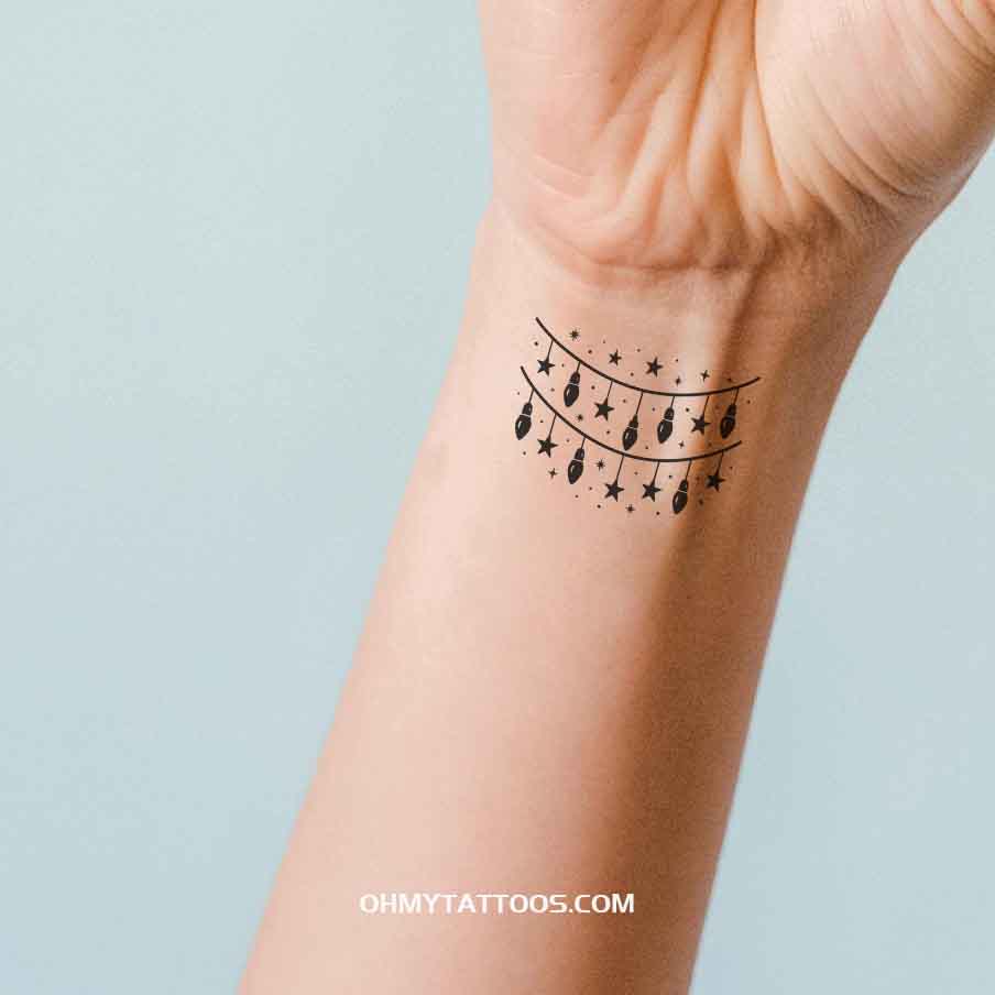 OHMYTATTOOS Monochrome Holiday Glow Temporary Tattoo(Set of 3)