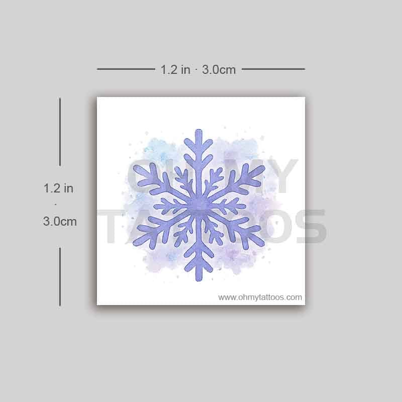 OHMYTATTOOS Purple Gradient Watercolor Snowflake Temporary Tattoo2 (Set of 3)