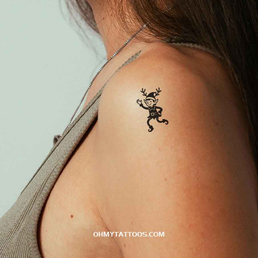 OHMYTATTOOS Reindeer Antler Elf Temporary Tattoo(Set of 3)