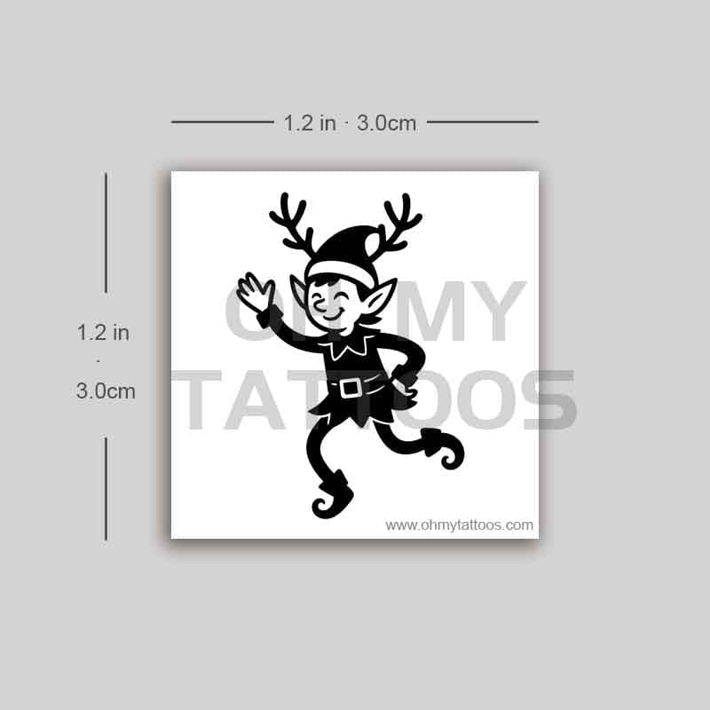 OHMYTATTOOS Reindeer Antler Elf Temporary Tattoo(Set of 3)