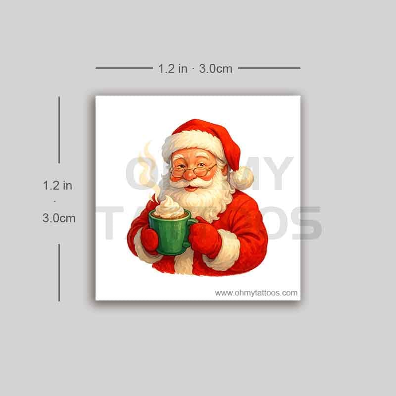OHMYTATTOOS Santa's Cocoa Break Temporary Tattoo (Set of 3)