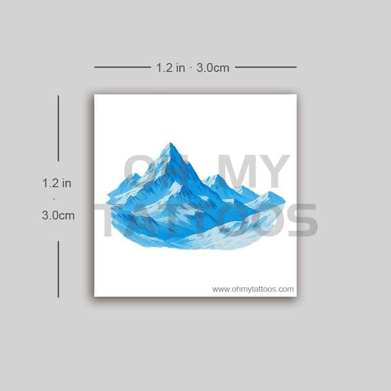 OHMYTATTOOS Snowy Mountain Range Temporary Tattoo(Set of 3)