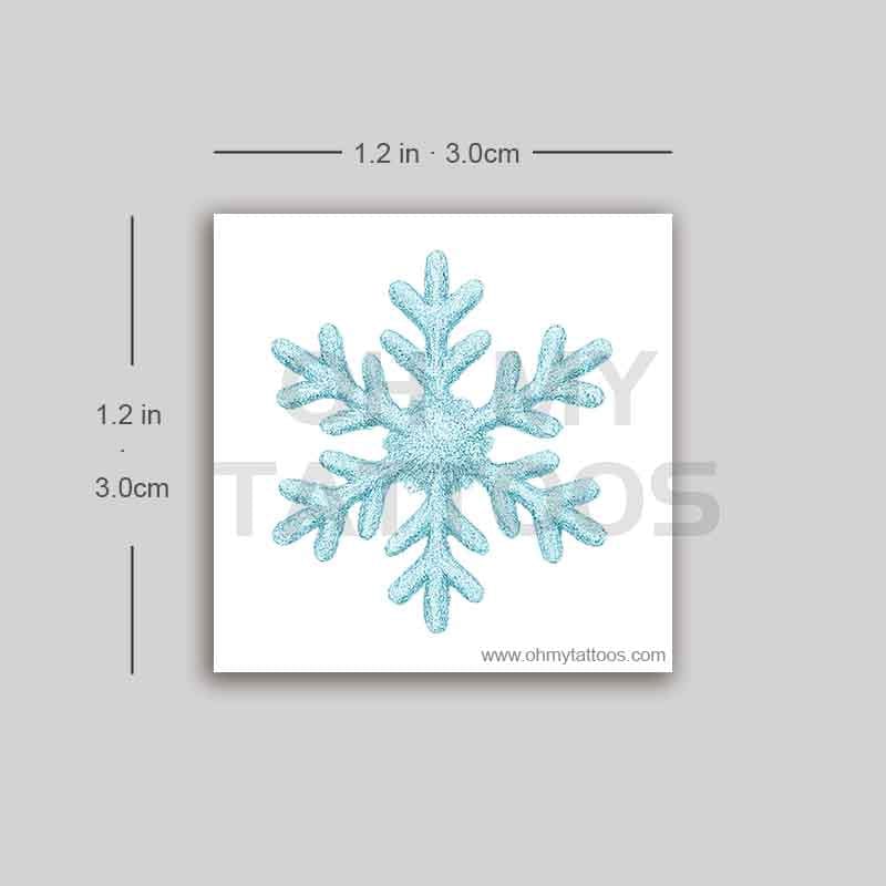 OHMYTATTOOS Sparkling Light Blue Snowflake Temporary Tattoo (Set of 3)