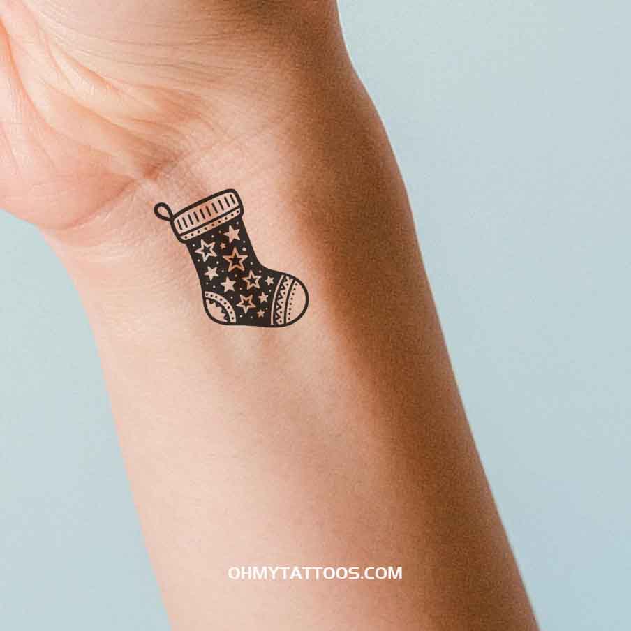 OHMYTATTOOS Starry Christmas Stocking Temporary Tattoo(Set of 3)