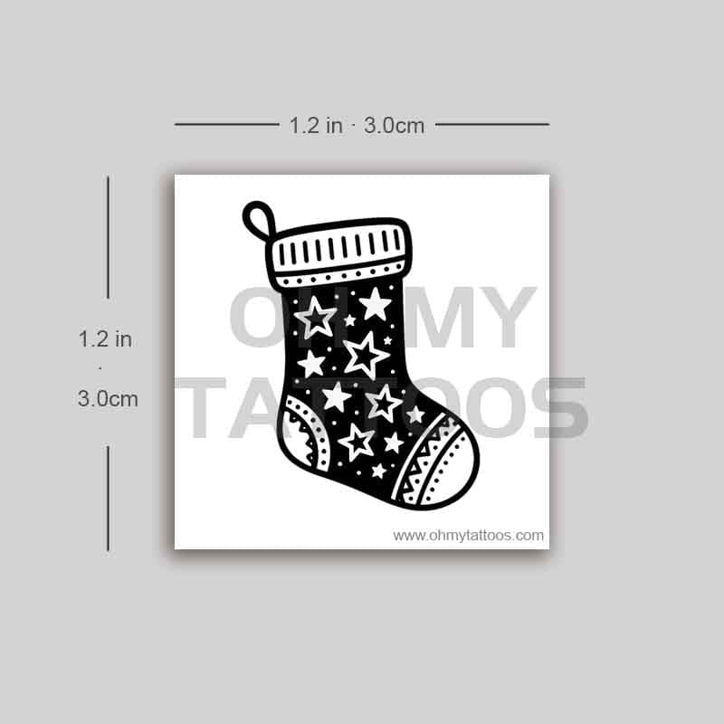 OHMYTATTOOS Starry Christmas Stocking Temporary Tattoo(Set of 3)