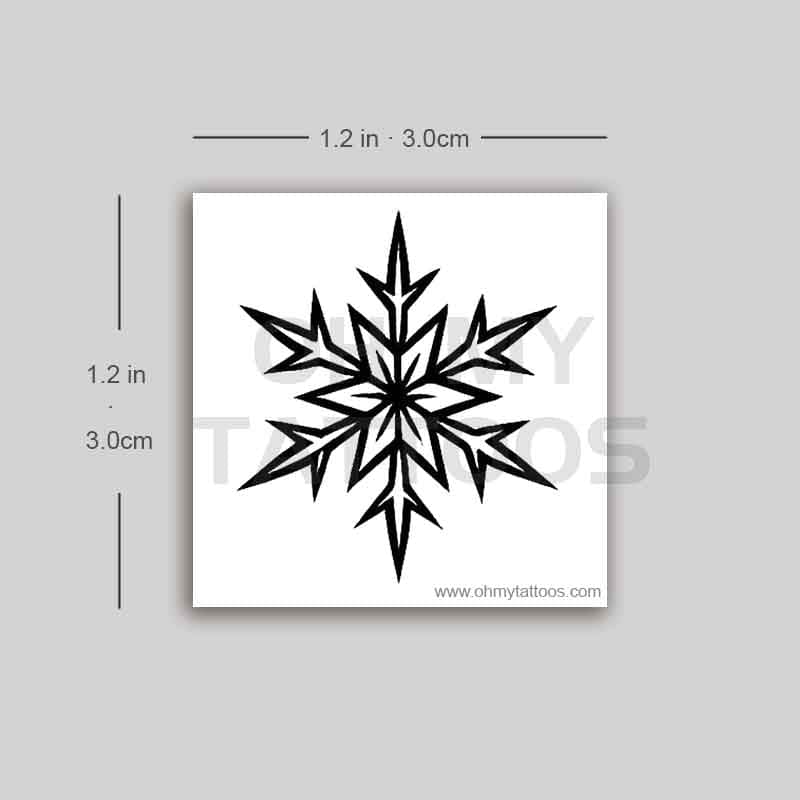 OHMYTATTOOS Symmetrical Snowflake Temporary Tattoo(Set of 3)